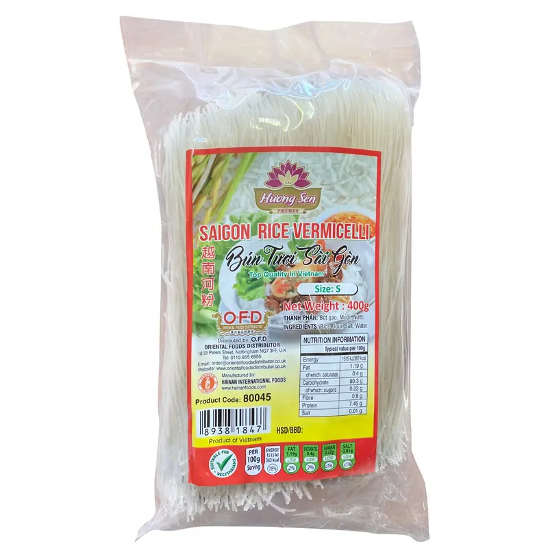 Huong Sen Saigon Rice Vermicelli  Bun Tuoi Sai Gon Size S 0.8mm 400g x 24