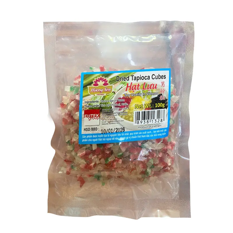 Huong Sen Dried Tapioca Cubes Hat Luu 100g x 100