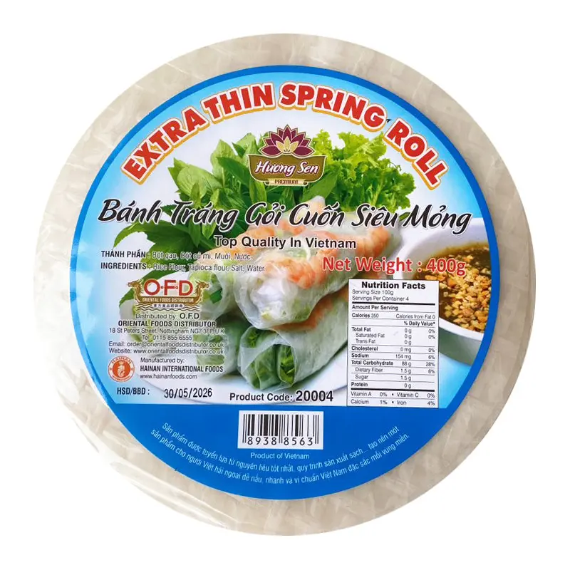 Huong Sen Extra Thin Spring Roll Banh Trang Goi Cuon Sieu Mong 22cm 400g x1