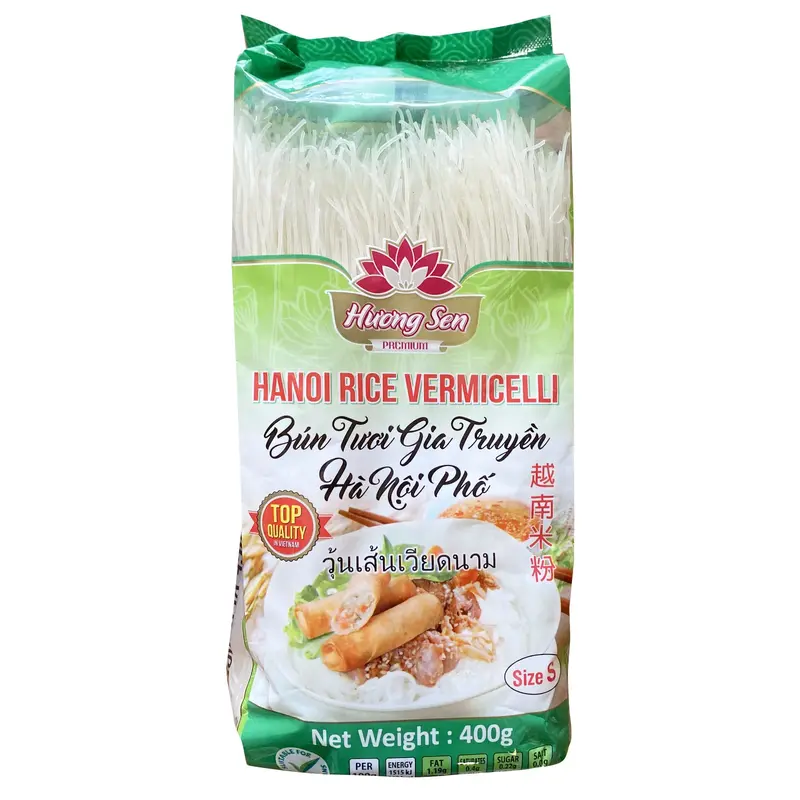 Huong Sen Hanoi Rice Vermicelli Bun Tuoi Gia Truyen Ha Noi Pho (Size S) 0.8mm 400g x 1