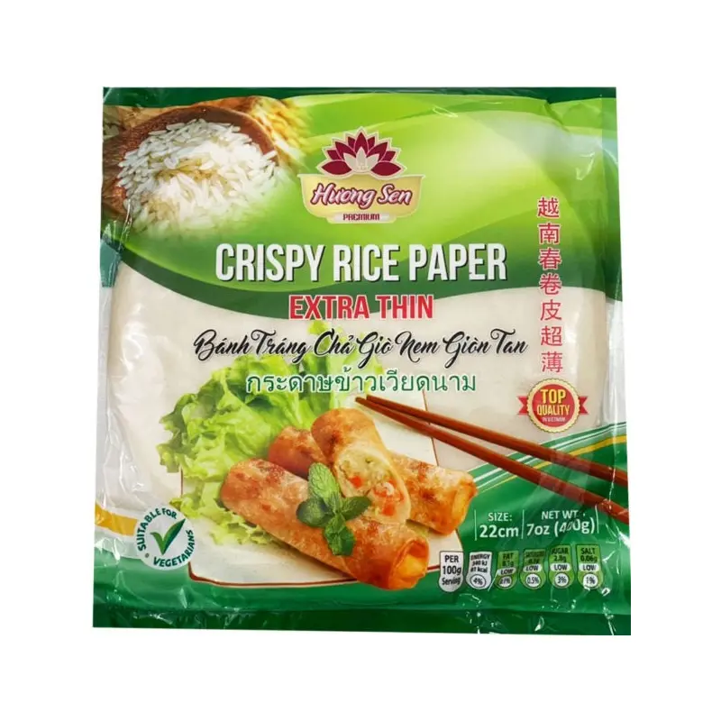 Huong Sen Crispy Rice Paper Extra Thin Banh Trang Cha Nem Gion Tan 400g x 30