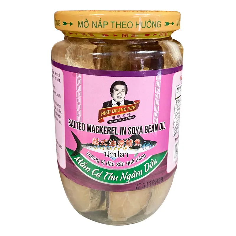Hieu Quang Yen Preserved Mackerel In Bean Oil Mam Ca Thu Dau 385gr x 24