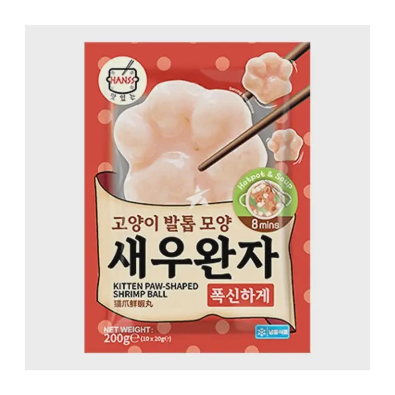 HANSS Kitten Paw Shaped Shrimp Ball  Tom vien hinh chan meo 200g x1