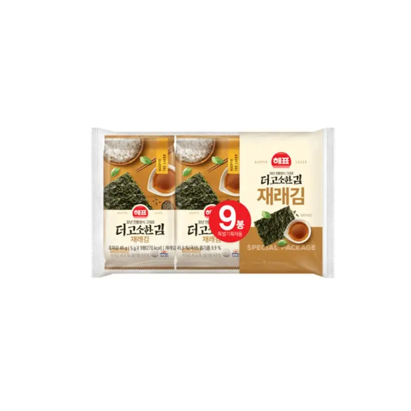 Haepyo Perilla Oil-Roasted Original Seasoned Seaweed DosirkRong bien v nguyen ban nuong dau ta to (5gx9)x 1