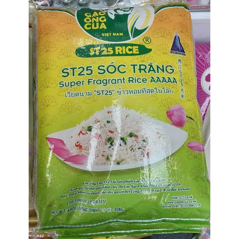 Gao Ong Cua ST25 Super Fragrant Rice AAAAA Cont GaoST25 10KG x1