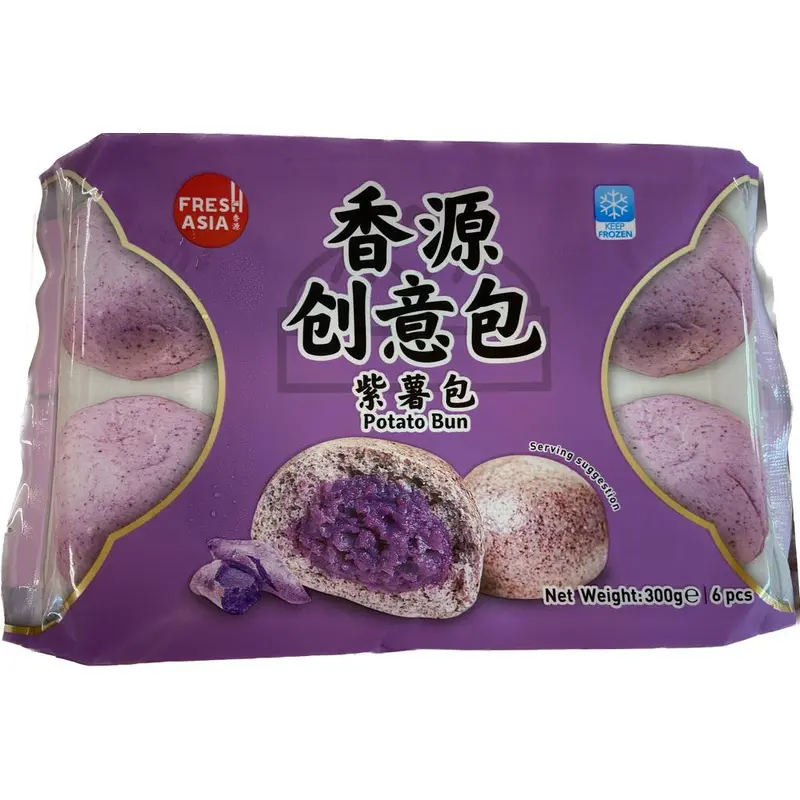 Fresh Asia Purple Sweet Potato Bun Banh Bao Khoai Tim Ngot 300g x 1
