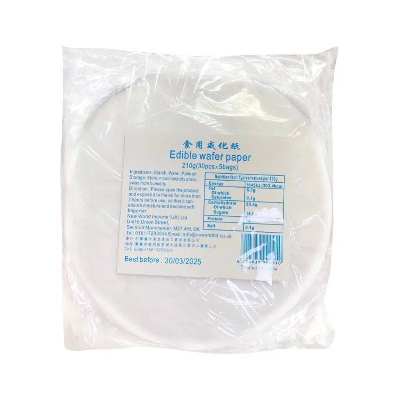 Edible Wafer Paper  Giay Gao (22cm*30pcs x5) 210g x 1