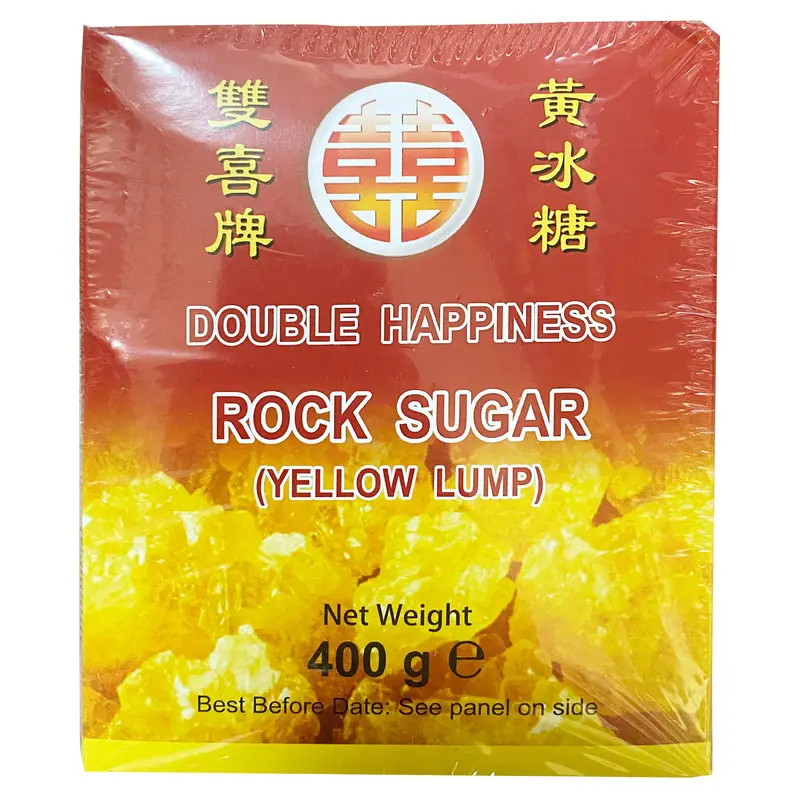Double Happiness Rock Sugar (Yellow Lump)  Keo mut da vang 400g x40