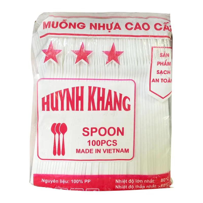 Disposable Plastic Spoon  Muong Nhua Dung Mot Lan 100pcs x 1