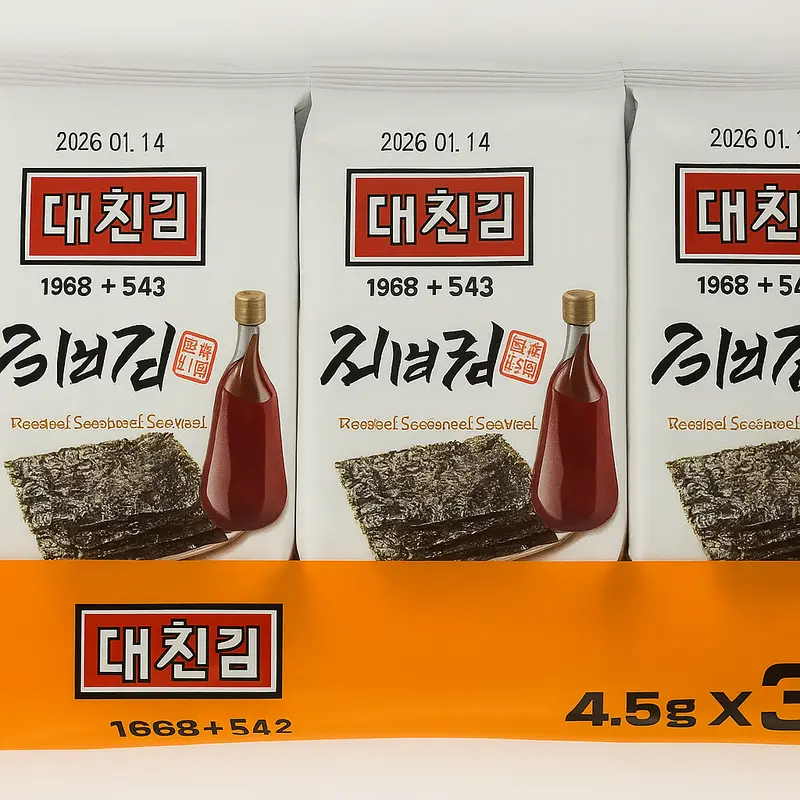 Daechun Seasoned Seaweed Dosirak (Original) () (4.5g x 3 packs) x 1
