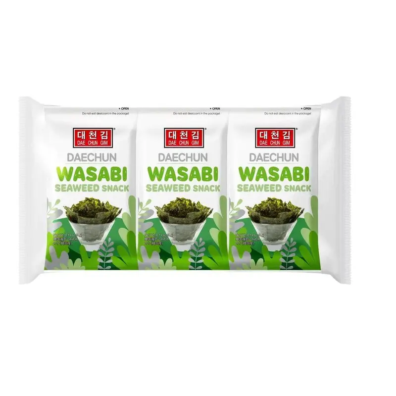 Daechun Seaweed Snack Wasabi Flavour (4g x 3Pack) x24