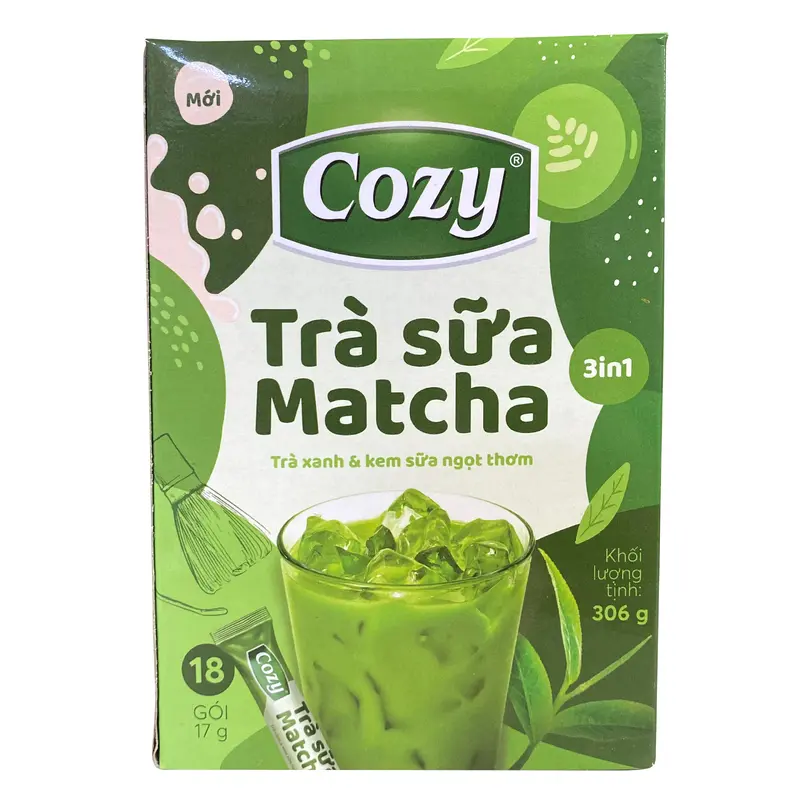 Cozy Matcha 3 in 1 Tra Sua 3 Trong 1 Cozy 17gr x 18 pack x 1
