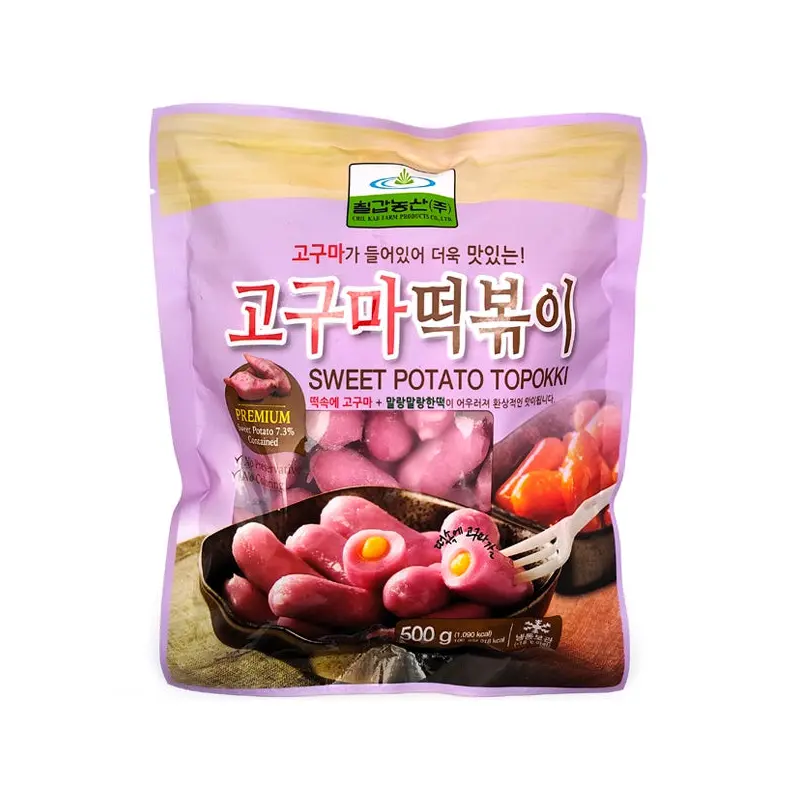 Chilkab Sweet Potato Toppokki  Banh gao khoai lang tim Han quoc 500g x1