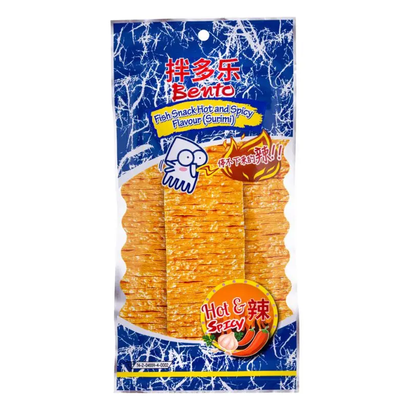 Bento Mixed Seafood Snack Hot & Spicy (Blue)  (Squid Mixed Surimi) Bento Snack Muc Nuong Ot Tron Surimi 20g x1