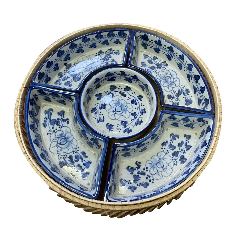 Bento Set Ceramic Khay Com Bento Bat Trang 1set x 1