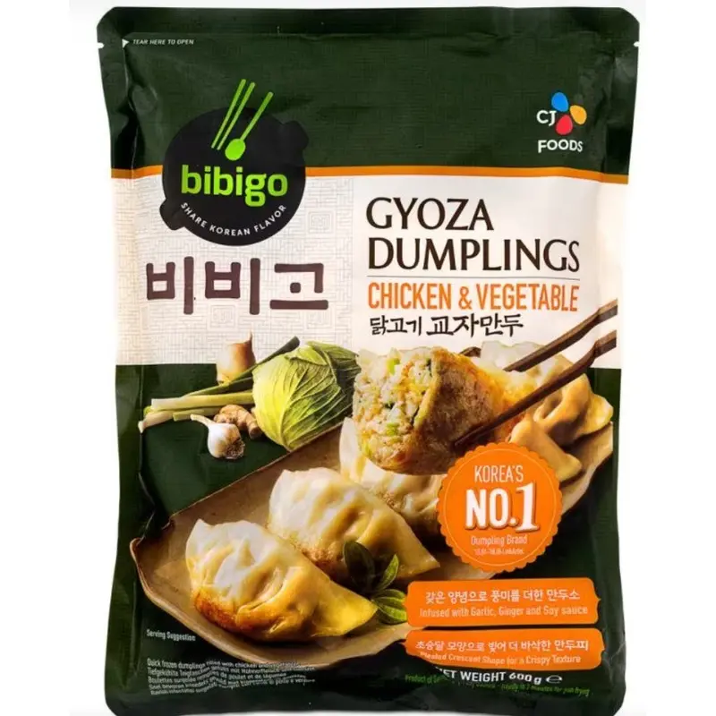 Bibigo GYOZA Chicken & Vegetable Gyoze  Ha Cao Thit Nhan Ga Va Rau Cu Dong Lanh 600gr x 1