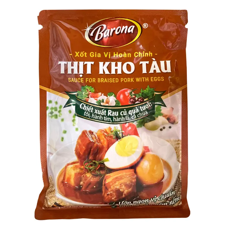Barona Sauce For Braised Pork With Eggs Xot Gia Vi Hoan Chinh Thit Kho Tau 80gr x1