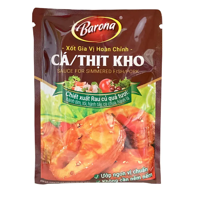 Barona Sauce For Simmered Fish Or Pork Xot Gia Vi Hoan Chinh Ca Thit Kho 80gr x 20