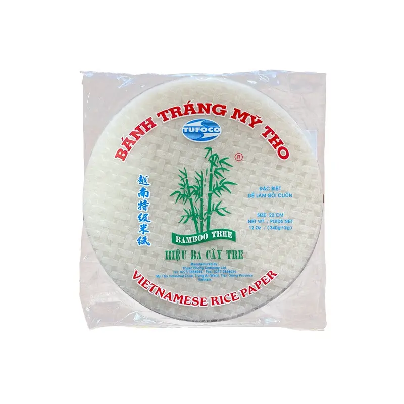 Bamboo Tree Spring Roll Rice Paper Round Banh Trang Goi Cuon Tron Ba Cay Tre 22cm 340g x 1