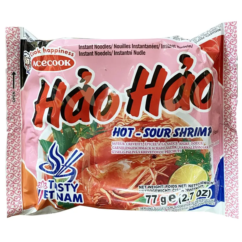 Acecook Hao Hao Hot and Sour Shrimp Mi Hao Hao Tom Chua Cay 77g x1