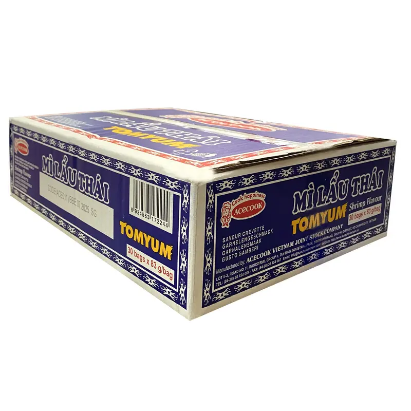 Acecook Thai Shrimp Hot Pot Noodles, Mi Lau Thai Tom 30x81g