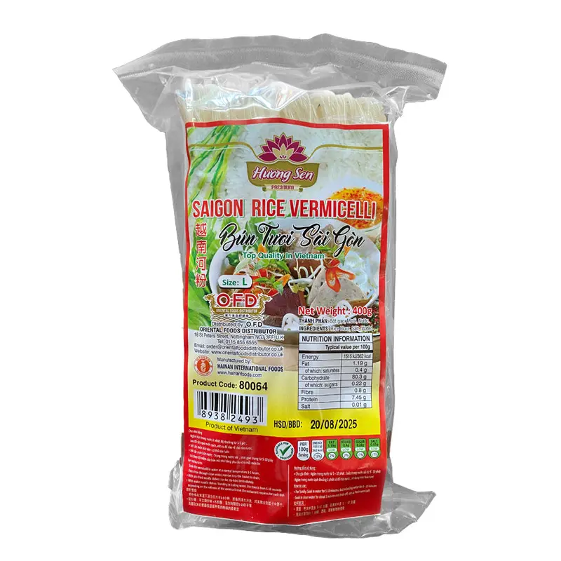 80064-4 Huong Sen Saigon Rice Vermicelli  Bun Tuoi Sai Gon 1.5mm Size L 400g x 24