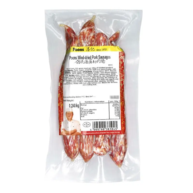 81045 Poons Wind-dried Pork Sausages Lap Xuong 240g x1
