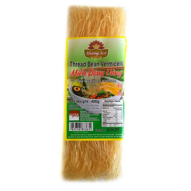 80001-1 Huong Sen Yellow Bean Thread Noodle Mien Dong Vang 400g x 24