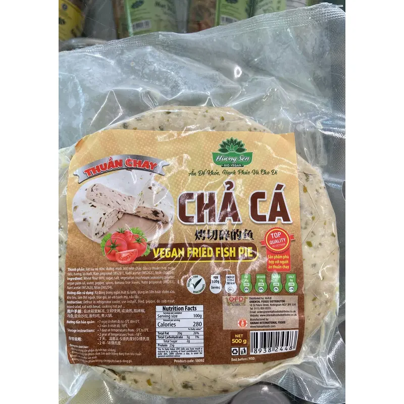 50092 Huong Sen Bio Vegan Fried Fish Pie Cha Ca Thuan Chay  500gr x 1