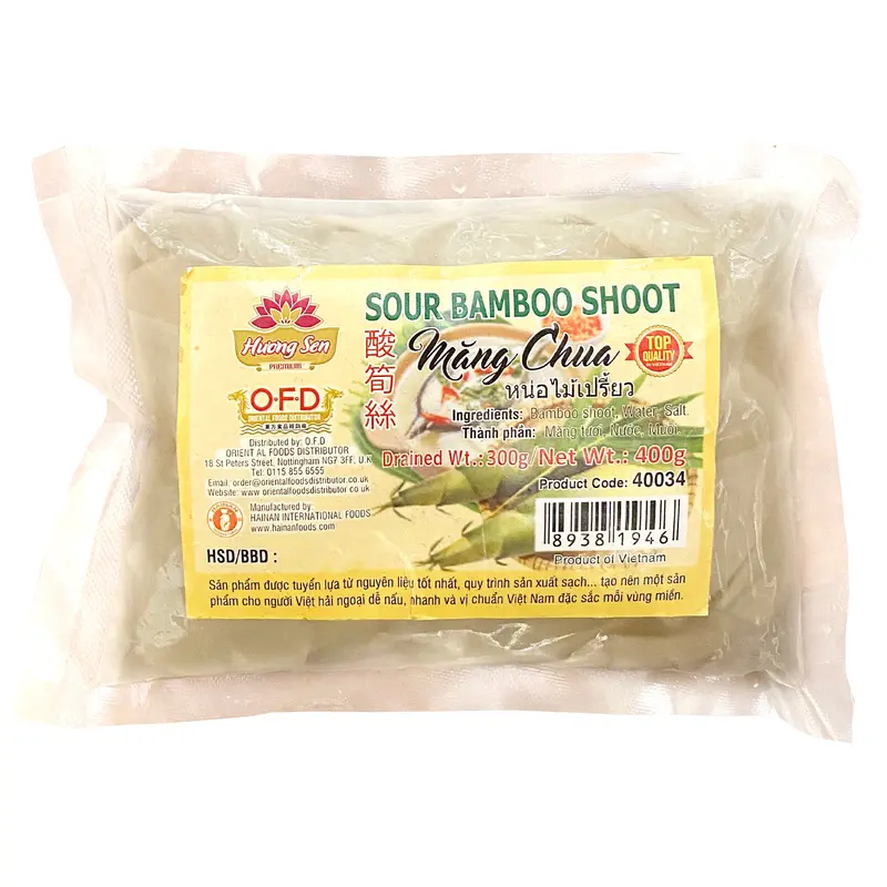40034-4 Huong Sen Sour Bamboo Shoot Mang Chua 400g x 40 Bags