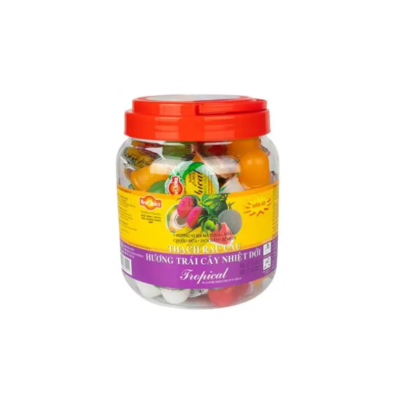 060172 New Choice  Tropical Flavor Jelly Thach Rau Cau Trai Cay 1kg x 1 Jar