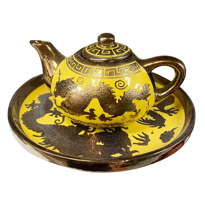 3D Golen Tea Set 3 Cups Bo Am Chen Kim Sa Nho 1set x 1