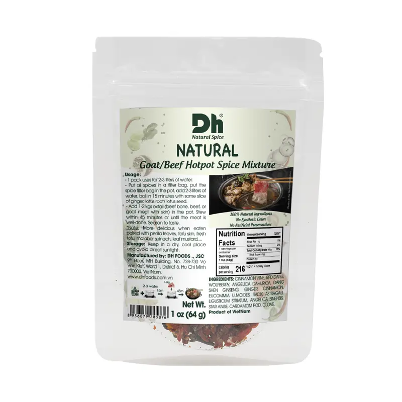 030062 DH Herbal Seasoning Mix Goat Beef Gia Vi Lau De-Bo 64g x 1
