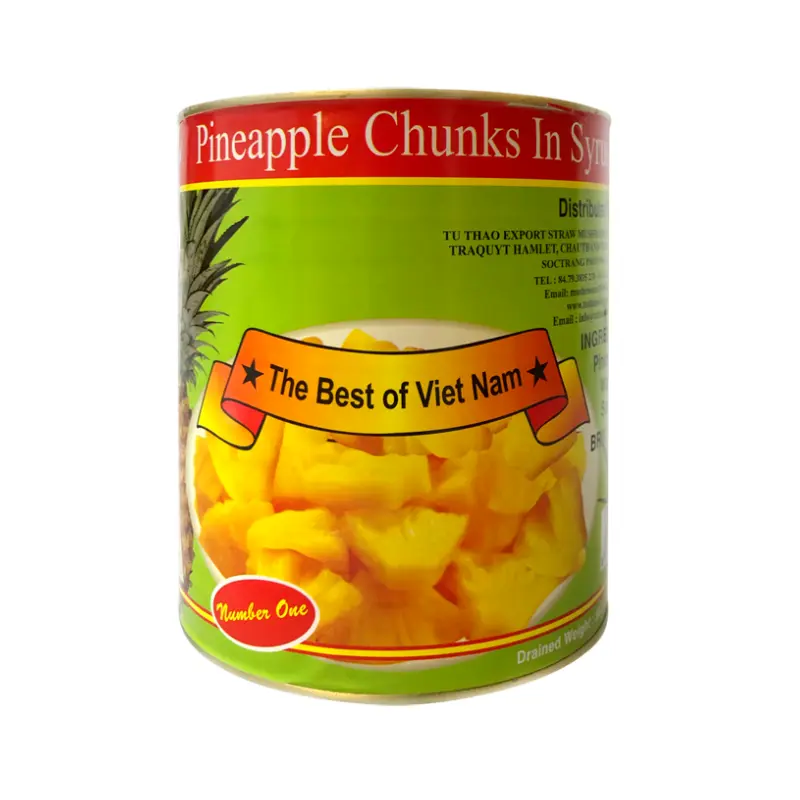 02101 Tu thao  Pineapple chunk Khom mieng dong lon  2950gr x 1