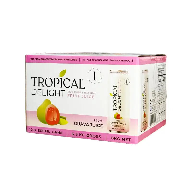 TROPICAL DELIGHT - TD 100% GUAVA JUICE CAN 12x500 ML