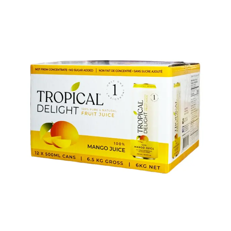 TROPICAL DELIGHT - TD 100% MANGO JUICE CAN 12x500 ML