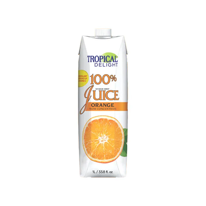 TROPICAL DELIGHT - TD TETRA ORANGE 100% JUICE 1LT
