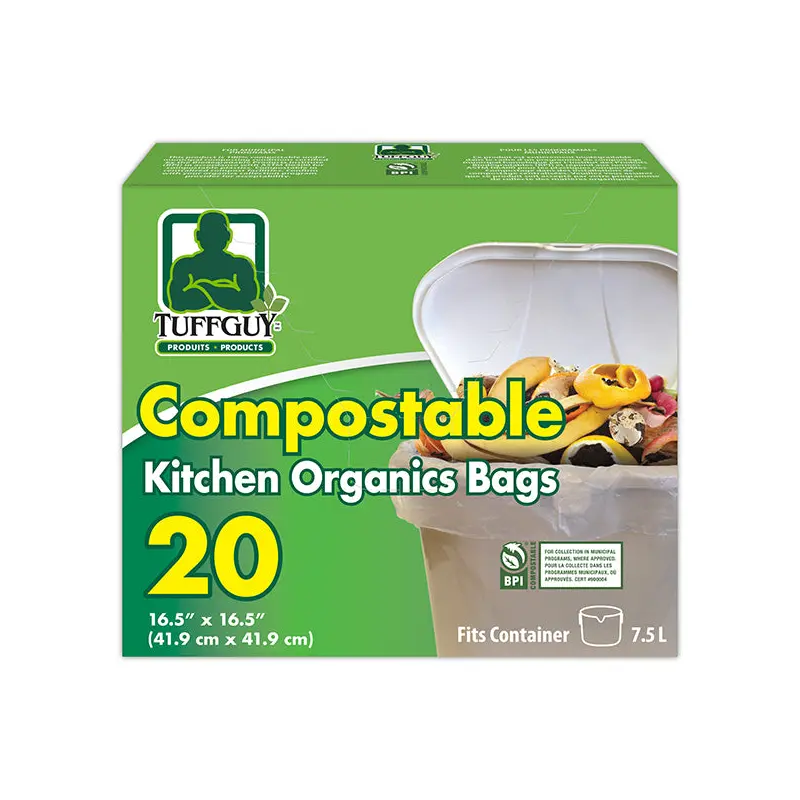 TUFFGUY - COMPOSTABLE KITCHEN ORGANICS BAGS 16.5" X 20EA