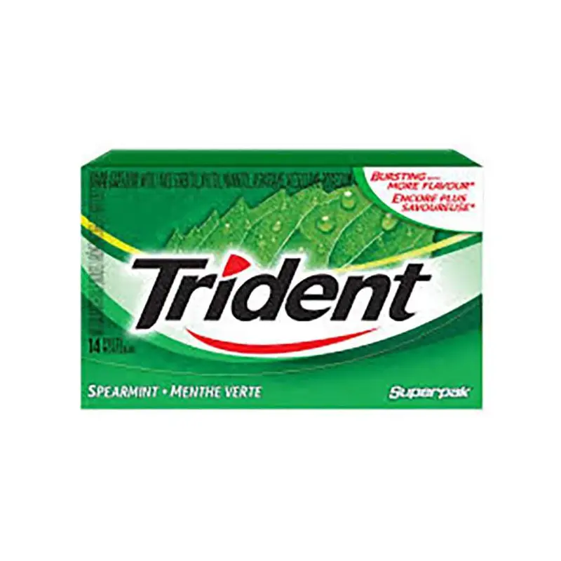 TRIDENT - SUGAR FREE SPEARMINT GUM 12x14EA