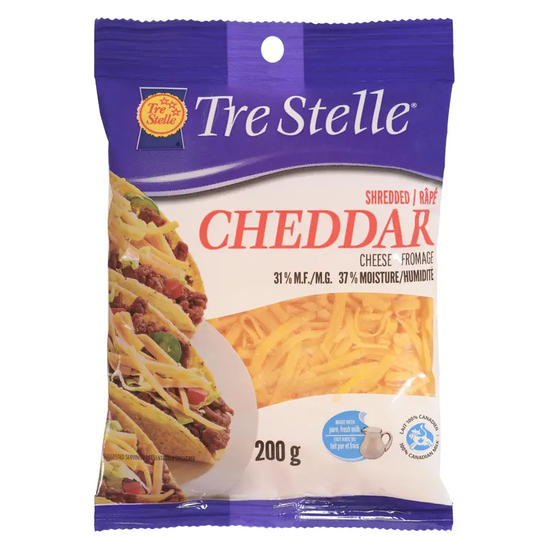 TRE STELLE - SHREDDED CHEDDAR MILD 200GR
