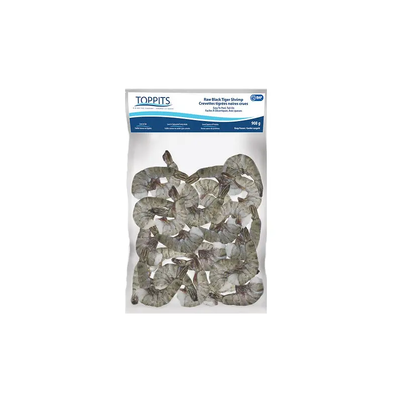 TOPPITS - BLACK TIGER SHRIMP TAIL ON 16/20 2LB