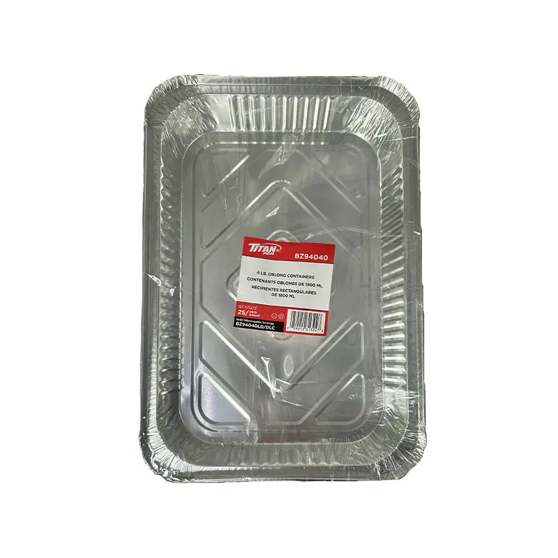TITAN FOIL - 4LB OBLONG CONTAINERS 10x25 EA