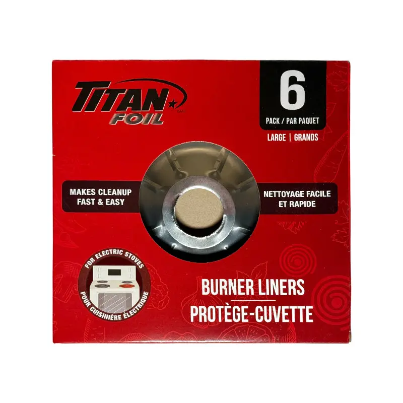 TITAN-FOIL - LARGE ELECTRIC BURNER LINERS 24x6 PK