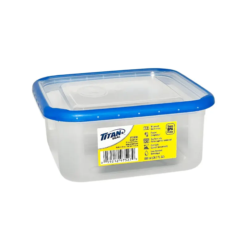 TITAN - SEAL SHORT SQUARE FOOD CONTAINER .85L EA