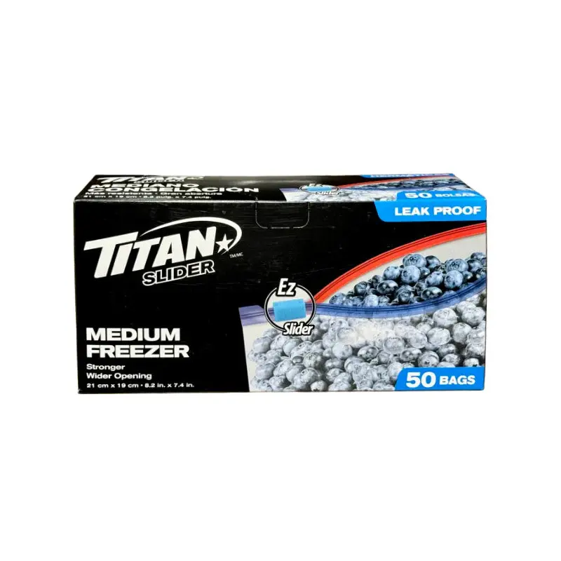 TITAN - SLIDER FREEZER BAG MEDIUM 10x50 PK
