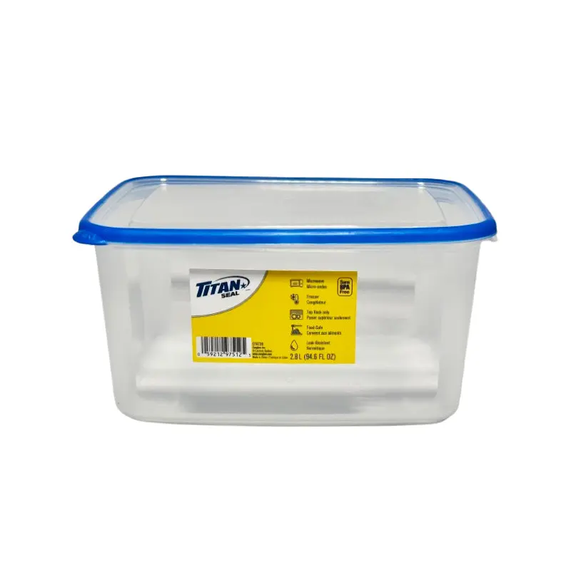 TITAN - LARGE TALL RECTANGLE FOOD CONTAINER 2.8L 24x1 EA