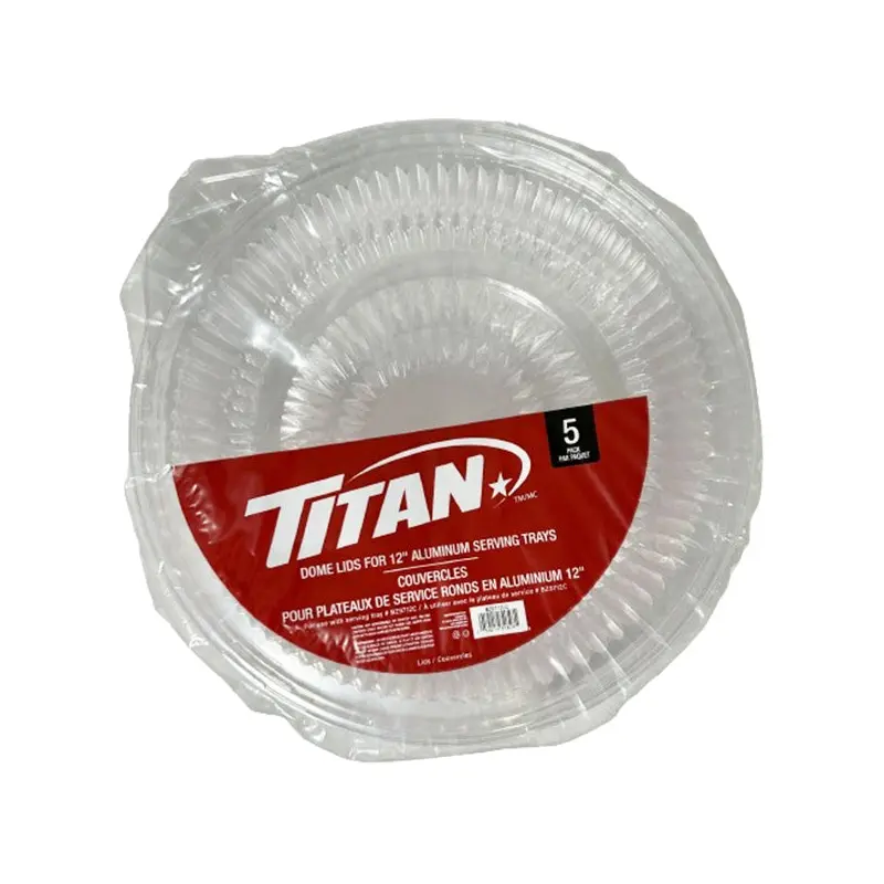 TITAN - DOME LIDS FOR 12IN ALUMINUM SERVING TRAYS 5CT