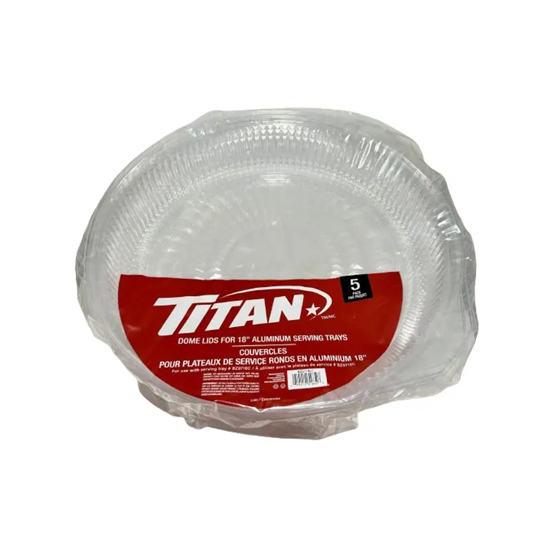 TITAN - DOME LIDS FOR ALUMINUM TRAY 18IN 5 PK