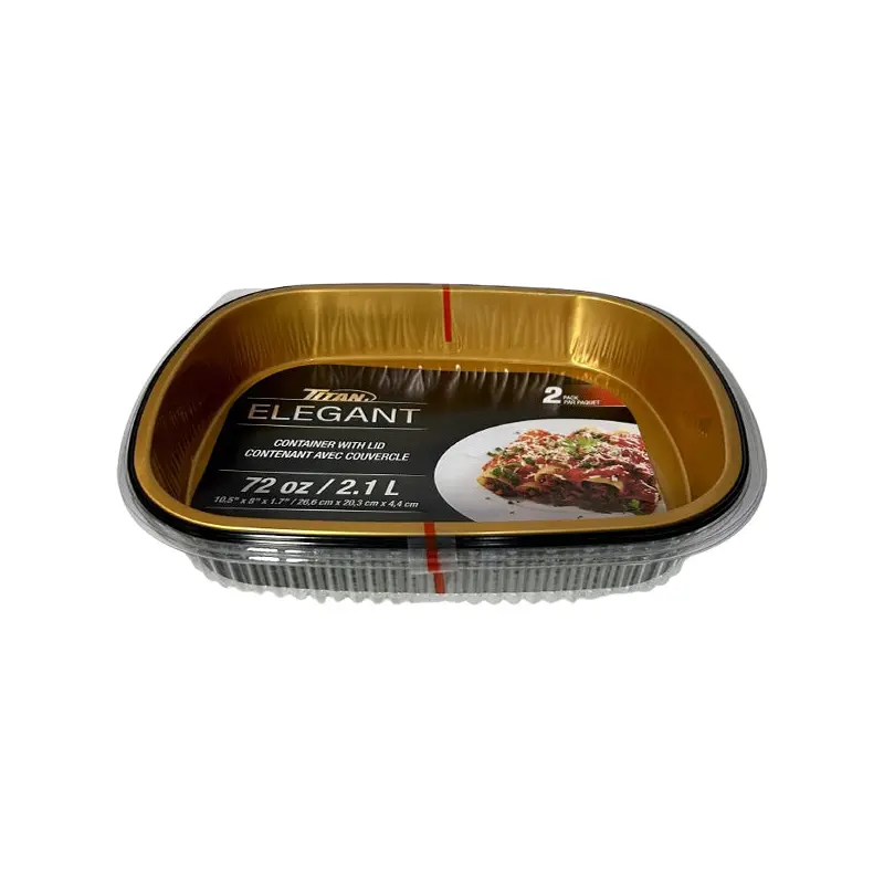TITAN - ELEGANT 72OZ GOLD BLACK CONTAINERS W LIDS 12x2EA