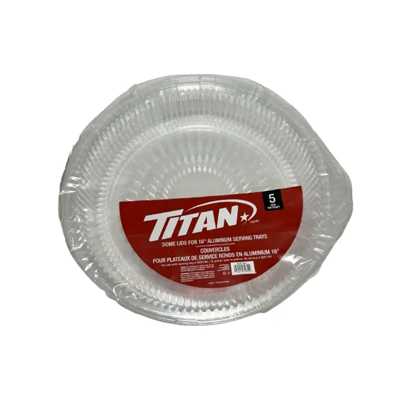 TITAN - 16IN DOME LIDS FOR ALUMINUM SERVING TRAYS 5x5 CT